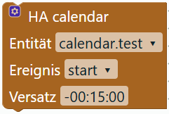 HA calendar