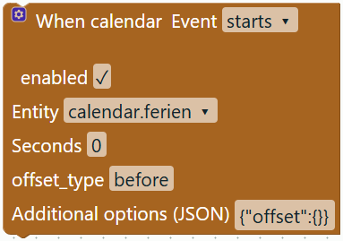 Calendar event starts/ends