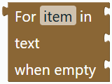 For in text when empty