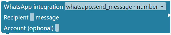 WhatsApp integration block