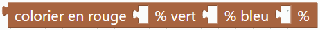 Couleur rouge … % vert … % bleu … %