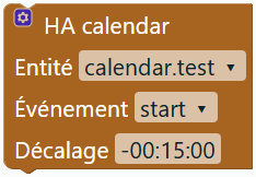 HA calendar