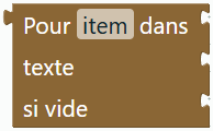 Pour dans texte si vide