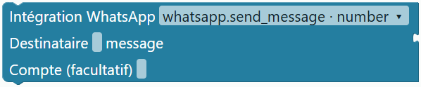 Bloc de l’intégration WhatsApp
