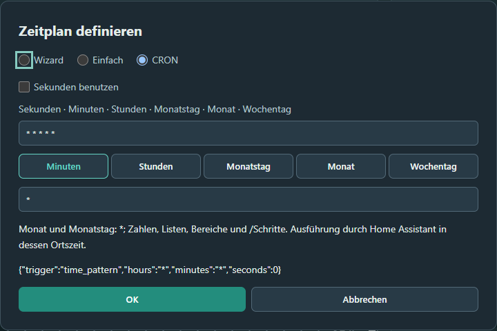 CRON-Dialog dunkel