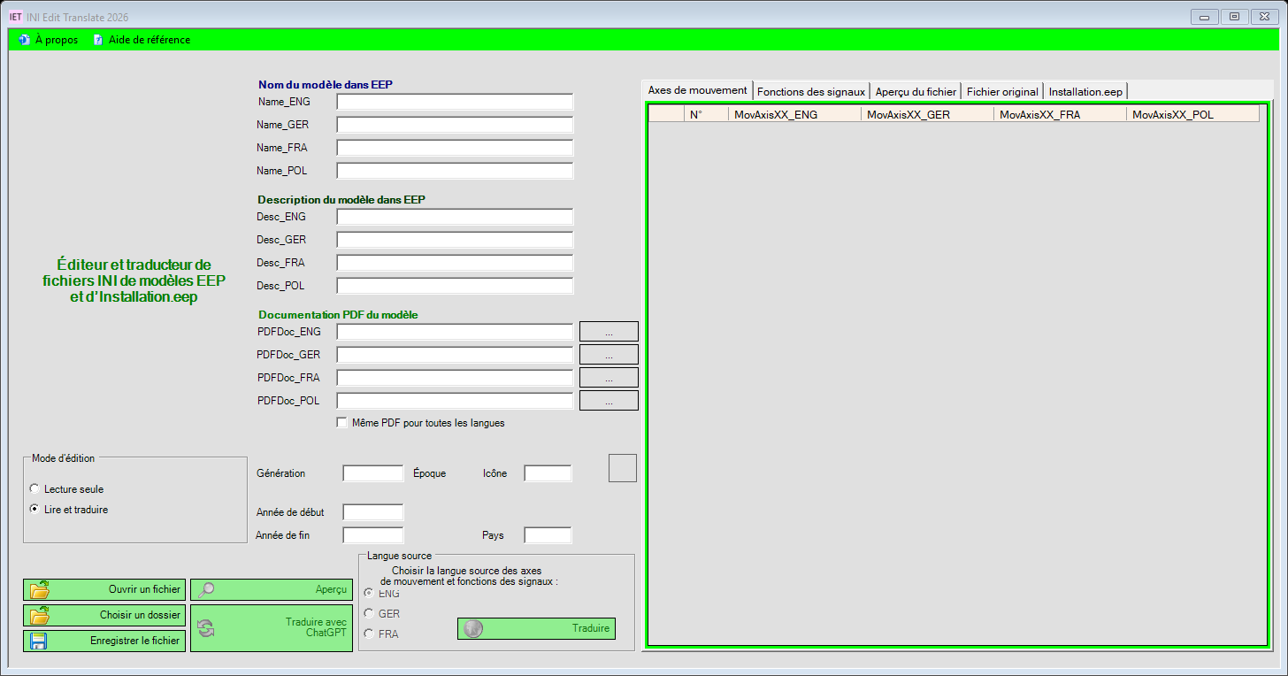 Interface de la version 2.1.37 avec barre de menus Lime, sans données personnelles