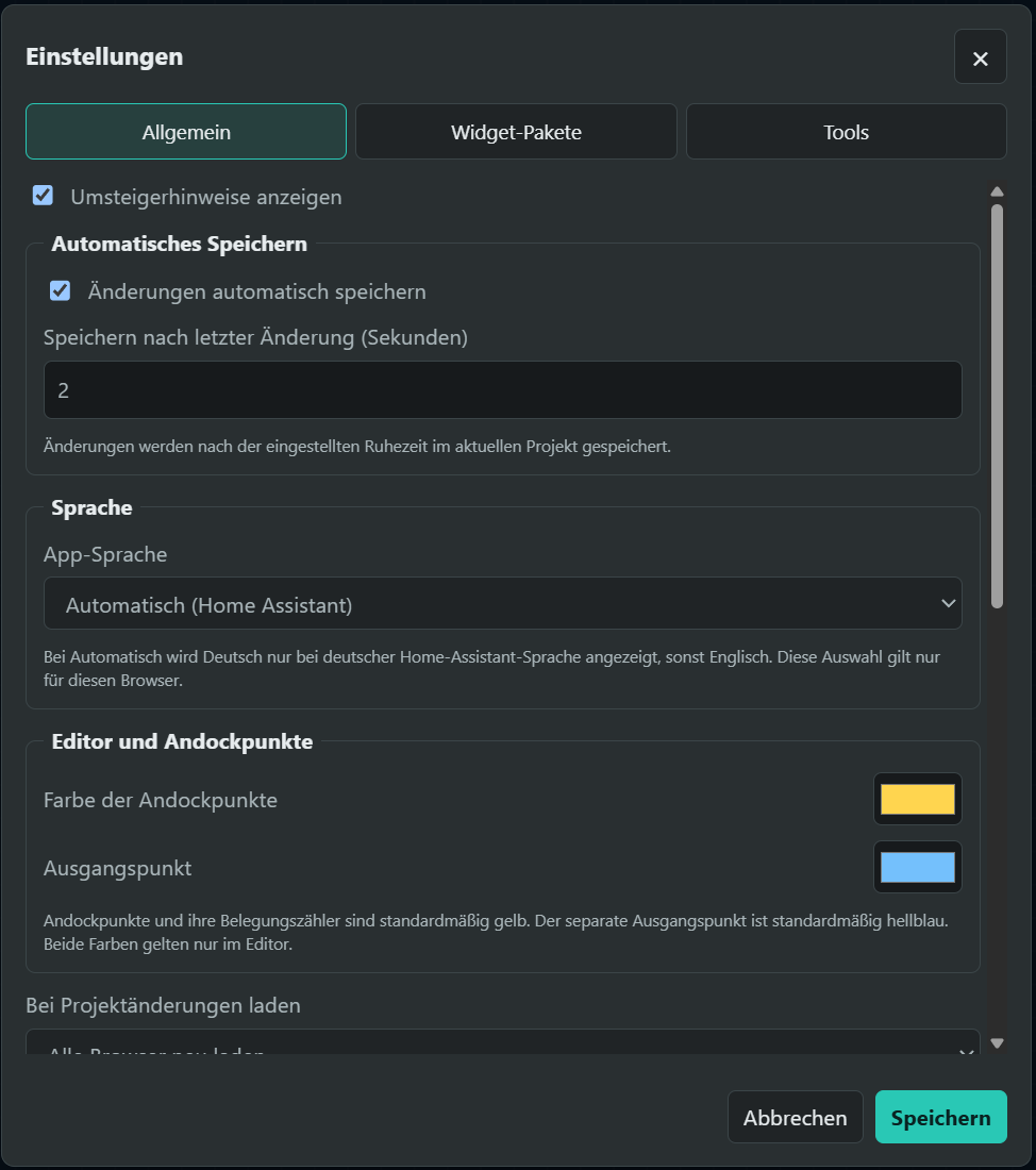 Einstellungen – Allgemein (Bild 1)