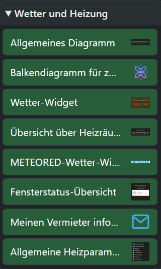 Widgets – Wetter und Heizung