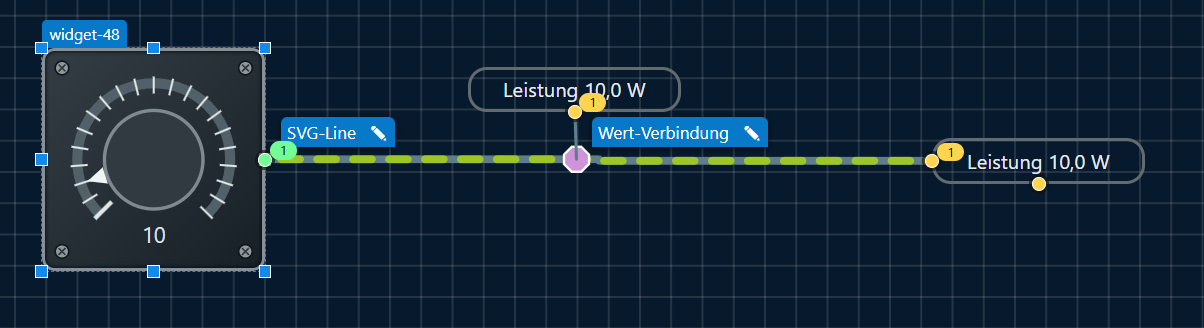 Poti und Wert-Verbindungen im Editor