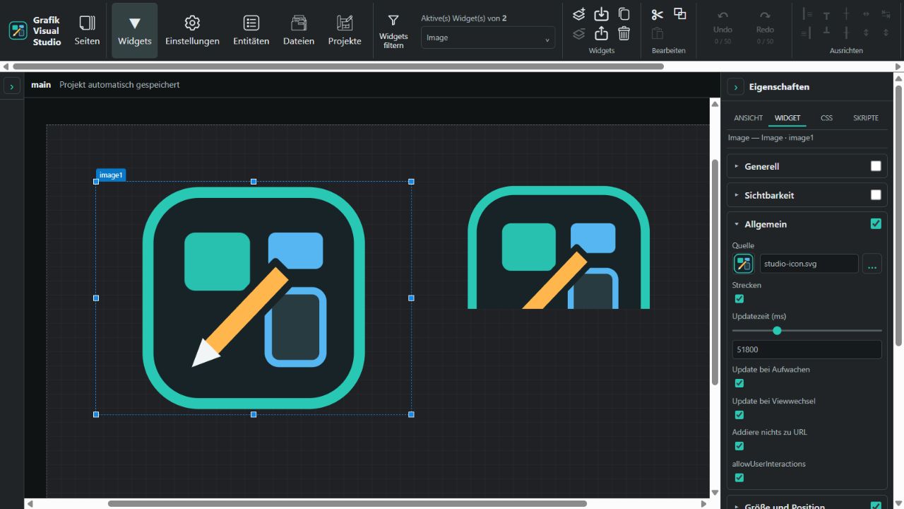 Image mit Strecken und proportionaler Darstellung im Vergleich